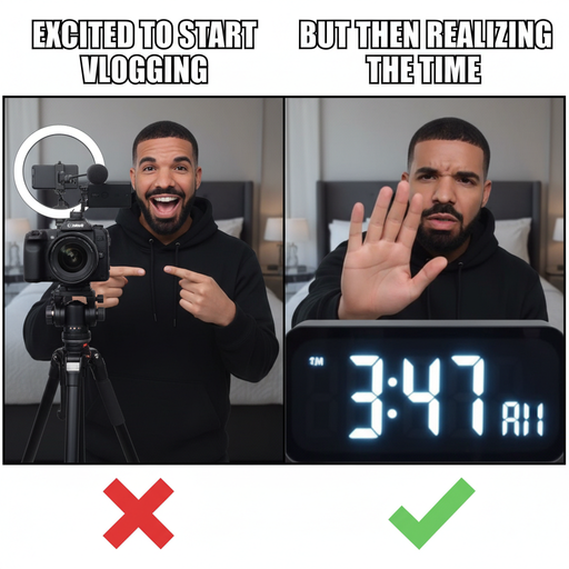 When You're Ready to Vlog But It’s 8 PM