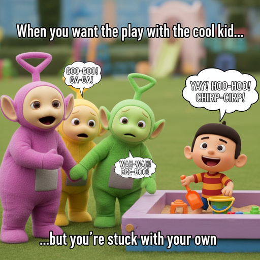 When Teletubbies Meet Pocoyo: A Colorful Chaos