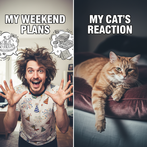 When you try to explain your weekend plans to your cat
