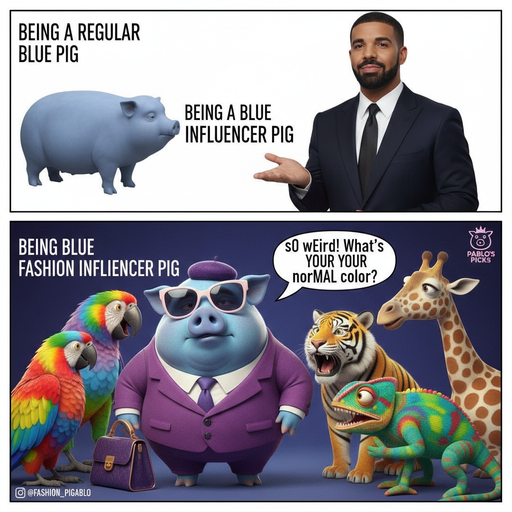 When You're a Blue Pig on CBC Kids Trying to Fit In