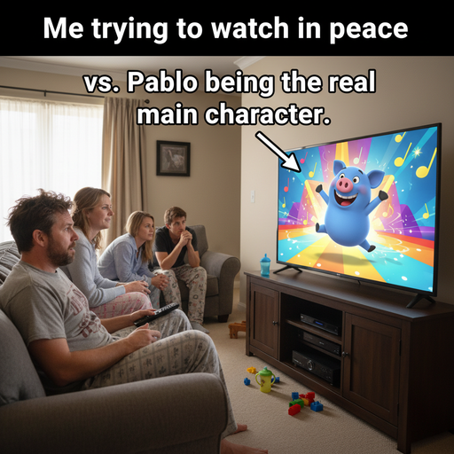 When You're Just Trying to Enjoy Kids' TV and the Pig Steals the Show