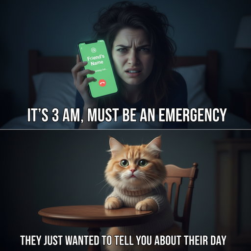 When your friend calls at 3 AM like it's a regular Tuesday
