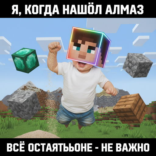 Когда нашёл редкий предмет в Mineсraft и радуешься, как ребенок