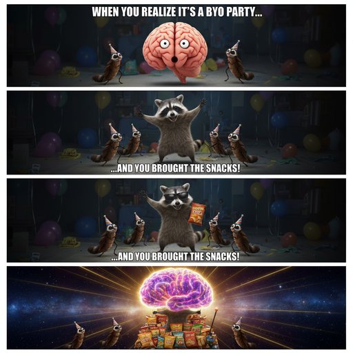 When you find the party snacks but no one else is around