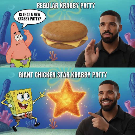 When SpongeBob Tries to Eat Chicken on a Saturday Night