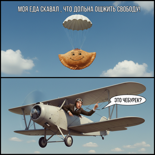 Когда чебурек решает прыгнуть с парашютом!