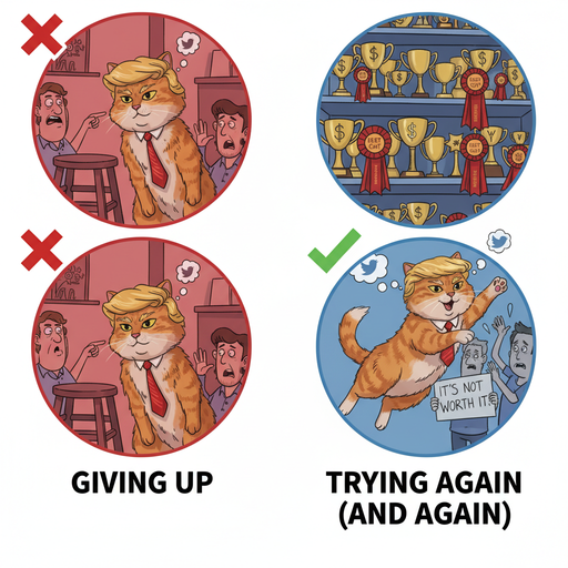 When you realize Donald Trump is basically a cat: never giving up!