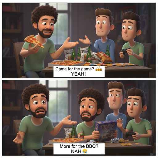 When You Find Out Your Friends Are Here to Chill, Not Compete