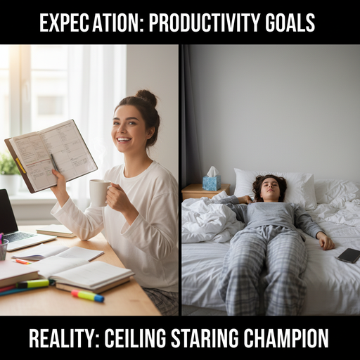 When your productivity plans meet the bed's gravitational pull