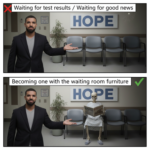 When you're waiting for good news but the room is empty