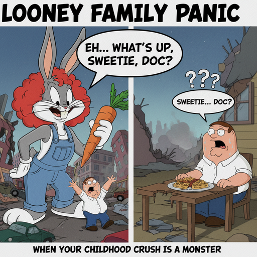 When Bugs Bunny Turns Into a Giantess and Scares the Family Guy Crew
