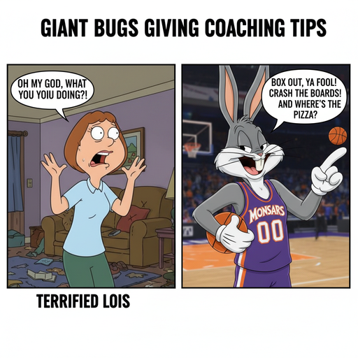 When Giant Bugs Bunny Tries to Coach Lois Like She's an NBA Player