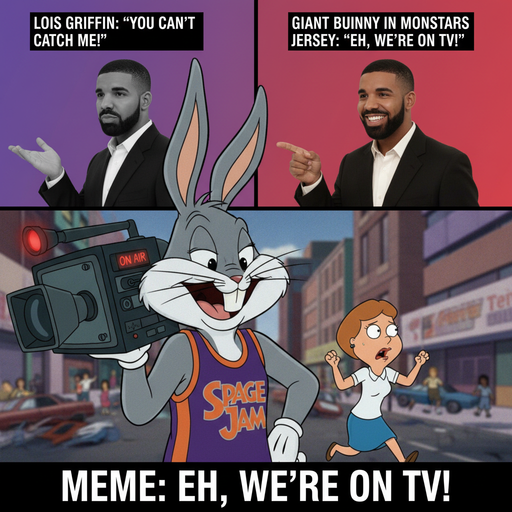 When You're Trying to Enjoy TV, But Giant Bugs Bunny Steals Your Scene!