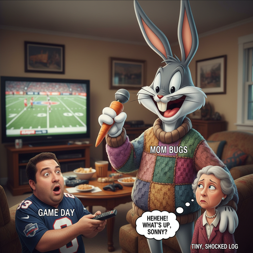 When Mom Turns into a Giant Bugs Bunny on Game Day