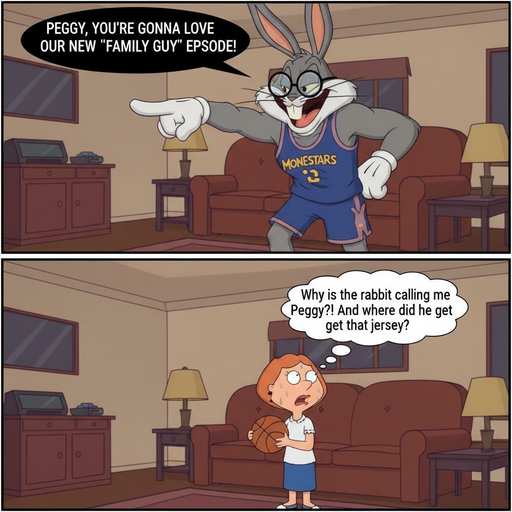When Bugs Bunny Towers Over Lois Like a Basketball Star