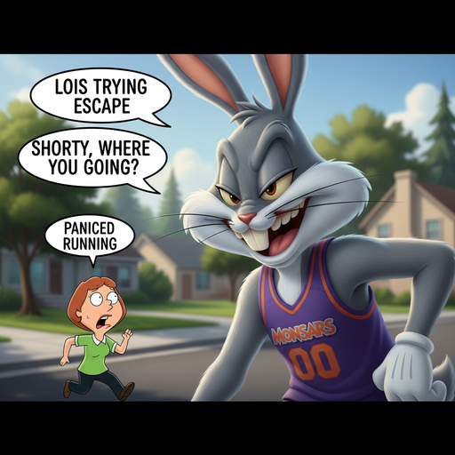 When Bugs Bunny Towers Over Lois and the Basketball Court
