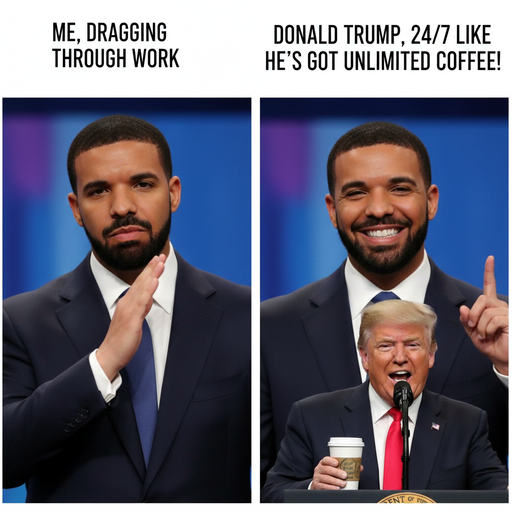 When You're Out of Coffee but Keep Working Like Trump