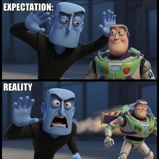 When Megamind Tries to Slap Buzz Lightyear...