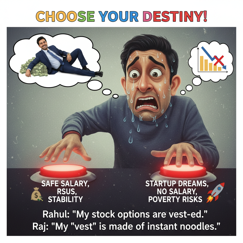 When Rahul Takes the Salary Route and Raj Chases Startups