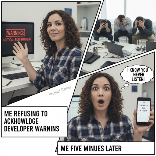 When the PO finally spots the bug they ignored