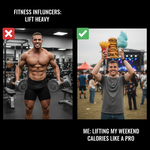 When Fitness Influencers Lift Weights, But We Lift Fries