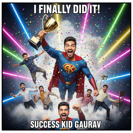 When you finally ace the group project after hours of chaos!